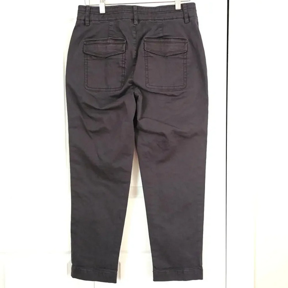 Vince Women's 6 Black‎ Twill Cropped Pants Utility Drawstring Pockets Ankle - Picture 10 of 10